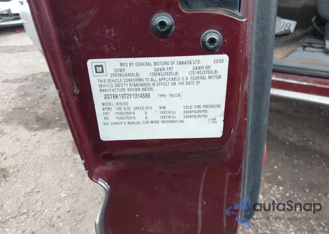 2000 GMC Sierra 1500 Sle z USA, uszkodzony, nr VIN 2GTEK19T2Y1314588